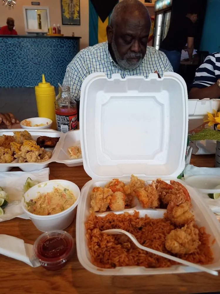 Seafood Platter with Conch and Fried Shrimp